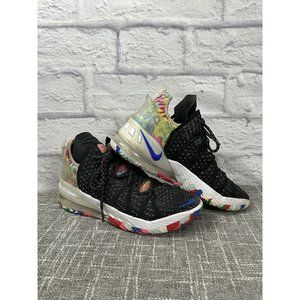 Nike LeBron 18 James Gang Basketball Black Shoes Multicolor Blast Size 10.5 Mens